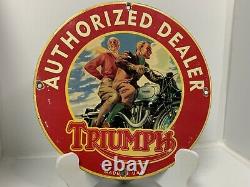 Vintage Porcelain Triumph Gas And Oil Sign