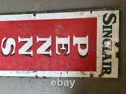 Vintage Porcelain Vertical Sinclair Pennsylvania Motor Oil Gas Sign 60