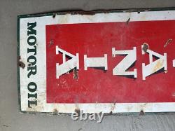 Vintage Porcelain Vertical Sinclair Pennsylvania Motor Oil Gas Sign 60
