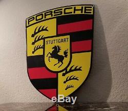 Vintage Porsche Porcelain Gas Auto Stuttgart Dealership Service Sales Sign