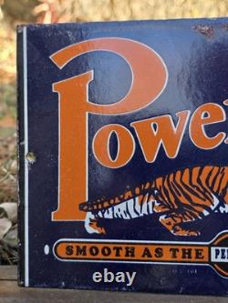 Vintage Power Lube Motor Oil Porcelain Gas Station Pump Sign! 12 X 7 Pure Penn