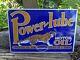 Vintage Power Lube Motor Oil Porcelain Gas Station Pump Sign! 12 X 8