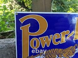 Vintage Power Lube Motor Oil Porcelain Gas Station Pump Sign! 12 X 8