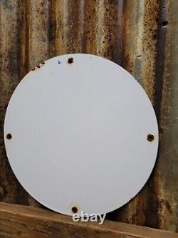 Vintage Power Lube Porcelain Sign 1949 Powerline Tiger Gas Oil Claifornia Lube