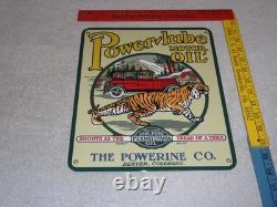Vintage Power-lube Motor Oil Tiger 12 Porcelain Metal Gasoline Sign Powerine Co