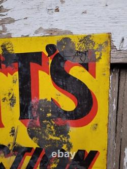 Vintage Pratt Porcelain Sign Old Flange Truck Car Auto Motor Oil Service 24