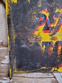 Vintage Pratt Porcelain Sign Old Flange Truck Car Auto Motor Oil Service 24