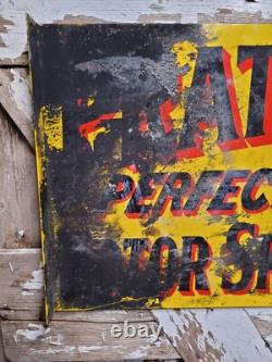 Vintage Pratt Porcelain Sign Old Flange Truck Car Auto Motor Oil Service 24