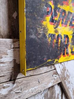 Vintage Pratt Porcelain Sign Old Flange Truck Car Auto Motor Oil Service 24