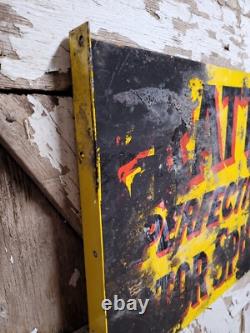 Vintage Pratt Porcelain Sign Old Flange Truck Car Auto Motor Oil Service 24