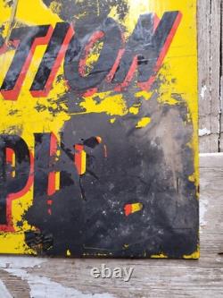 Vintage Pratt Porcelain Sign Old Flange Truck Car Auto Motor Oil Service 24