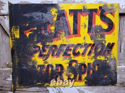 Vintage Pratt Porcelain Sign Old Flange Truck Car Auto Motor Oil Service 24