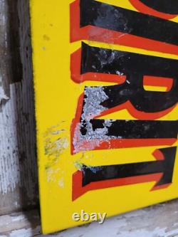 Vintage Pratt Porcelain Sign Old Flange Truck Car Auto Motor Oil Service 24