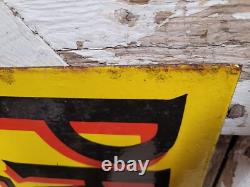 Vintage Pratt Porcelain Sign Old Flange Truck Car Auto Motor Oil Service 24