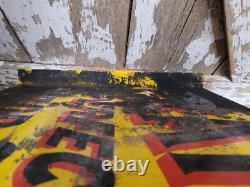 Vintage Pratt Porcelain Sign Old Flange Truck Car Auto Motor Oil Service 24