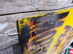 Vintage Pratt Porcelain Sign Old Flange Truck Car Auto Motor Oil Service 24