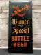 Vintage Pre-prohibition Reisch's Wiener Bottle Beer Tin Over Cardboard Sign, Il