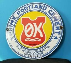 Vintage Prime Portland Cement Porcelain Denmark General Store Gas Service Sign