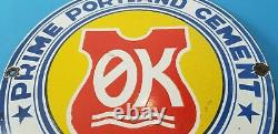 Vintage Prime Portland Cement Porcelain Denmark General Store Gas Service Sign