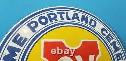 Vintage Prime Portland Cement Porcelain Denmark General Store Gas Service Sign