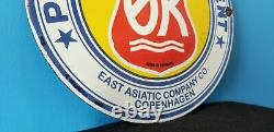 Vintage Prime Portland Cement Porcelain Denmark General Store Gas Service Sign