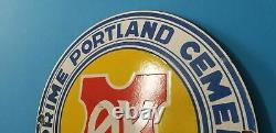 Vintage Prime Portland Cement Porcelain Denmark General Store Gas Service Sign
