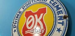 Vintage Prime Portland Cement Porcelain Denmark General Store Gas Service Sign