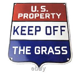 Vintage Private Property Sign USA Gas Service Station Pump Porcelain Sign