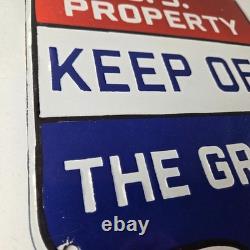 Vintage Private Property Sign USA Gas Service Station Pump Porcelain Sign