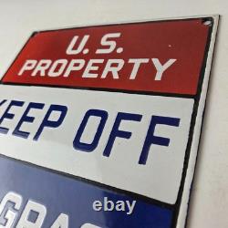 Vintage Private Property Sign USA Gas Service Station Pump Porcelain Sign