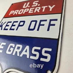 Vintage Private Property Sign USA Gas Service Station Pump Porcelain Sign
