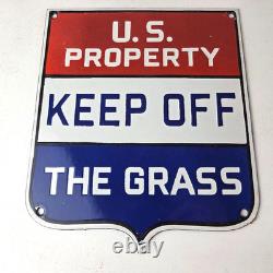 Vintage Private Property Sign USA Gas Service Station Pump Porcelain Sign