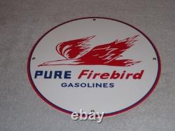 Vintage Pure Oil Firebird 11 3/4 Porcelain Metal Gasoline Service Station Sign