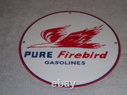 Vintage Pure Oil Firebird 11 3/4 Porcelain Metal Gasoline Service Station Sign
