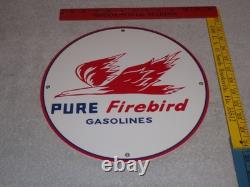 Vintage Pure Oil Firebird 11 3/4 Porcelain Metal Gasoline Service Station Sign