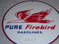 Vintage Pure Oil Firebird 11 3/4 Porcelain Metal Gasoline Service Station Sign