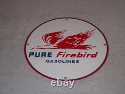 Vintage Pure Oil Firebird 11 3/4 Porcelain Metal Gasoline Service Station Sign
