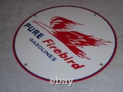 Vintage Pure Oil Firebird 11 3/4 Porcelain Metal Gasoline Service Station Sign