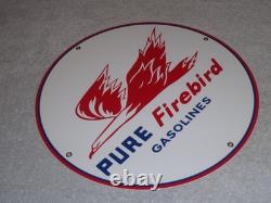 Vintage Pure Oil Firebird 11 3/4 Porcelain Metal Gasoline Service Station Sign