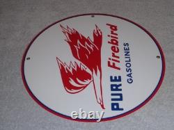 Vintage Pure Oil Firebird 11 3/4 Porcelain Metal Gasoline Service Station Sign