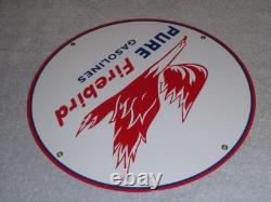 Vintage Pure Oil Firebird 11 3/4 Porcelain Metal Gasoline Service Station Sign