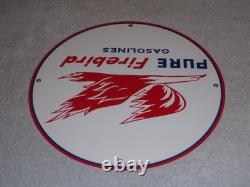 Vintage Pure Oil Firebird 11 3/4 Porcelain Metal Gasoline Service Station Sign