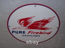 Vintage Pure Oil Firebird 11 3/4 Porcelain Metal Gasoline Service Station Sign
