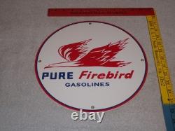 Vintage Pure Oil Firebird 11 3/4 Porcelain Metal Gasoline Service Station Sign