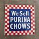 Vintage Purina Chows Sell Old Us Gasoline Oil Gas Pump Enamel Porcelain Sign