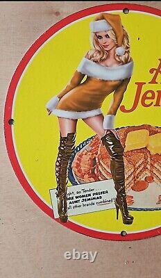 Vintage Quaker Oats Company Porcelain Pinup Girl Gas Oil Mancave Plate Sign