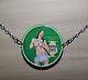 Vintage Quaker State Motor Oil Pinup Girl Porcelain Gas Oil Garage Lube Ad Sign