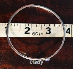 Vintage RARE 60's Ed Levin Moonstone Bypass Sterling Silver Bracelet Signed 10g
