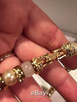 Vintage RARE Signed Gianni Versace Pearl Gold Medusa Necklace Made In Italy