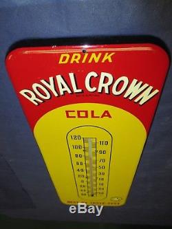 Vintage RC ROYAL CROWN COLA Thermometer Metal Soda Sign WOW! Super CleanLQQK